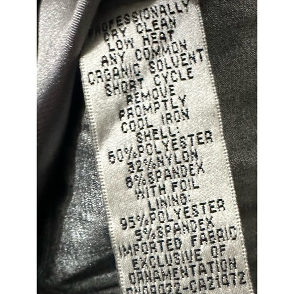 JESSICA MCCLINTOCK Platinum Bronze Cross Back Metallic Stretch Mini Dress 6 NWT - Picture 4 of 4